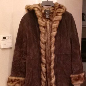 Dennis Basso Faux Fur Hooded Coat